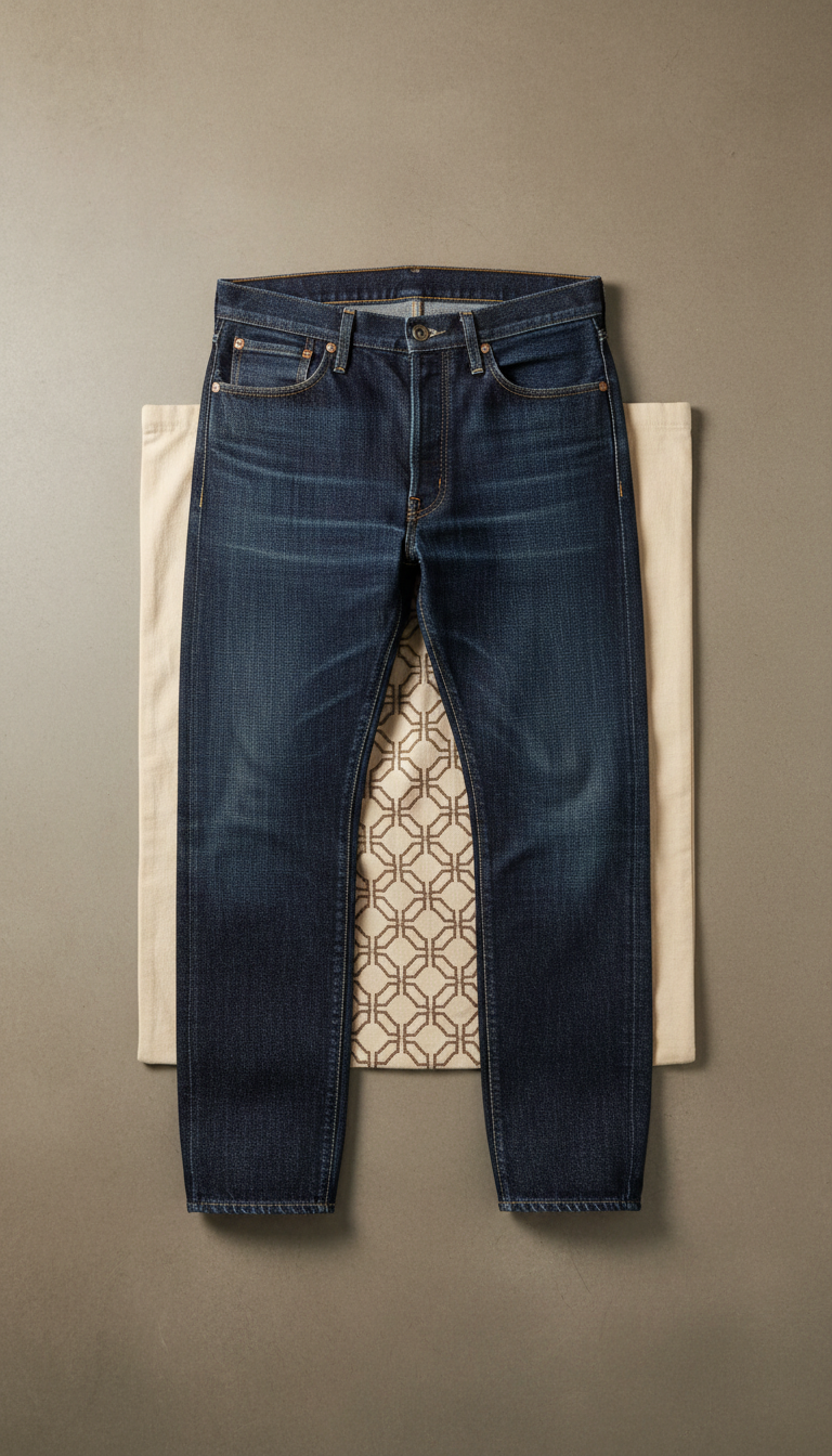 Men's Relaxed Fit Japanese Denim With Monogrammed Dust Bag